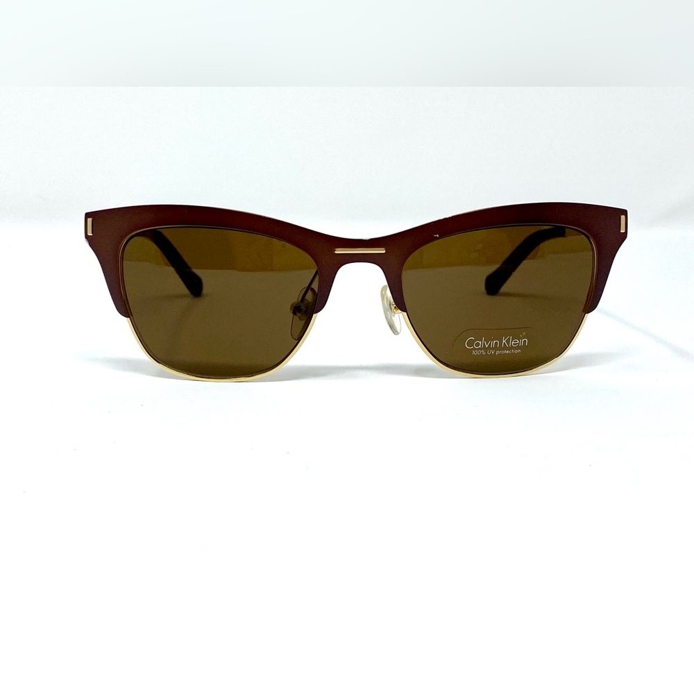 Calvin Klein Sunglasses CK8005S 223 Brown w/Gold wire Frame New